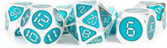 16mm Polyhedral Enamel Metal: Silver/Teal